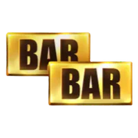 Icono BAR doble en letras negras sobre fondo dorado.
